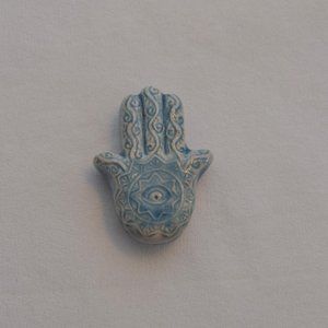 2/$20 Handmade Ceramic Hamsa Hand Pendant